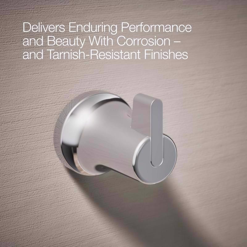 Kohler Sivaro 2.42 in. H X 2.08 in. W X 2.5 in. L Polished Chrome Silver Robe Hook
