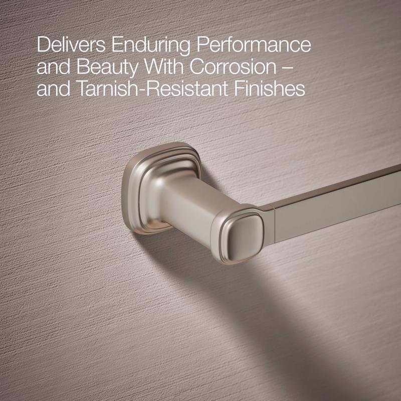 Kohler Envelu Brushed Nickel Silver Towel Bar 24 in. L Metal