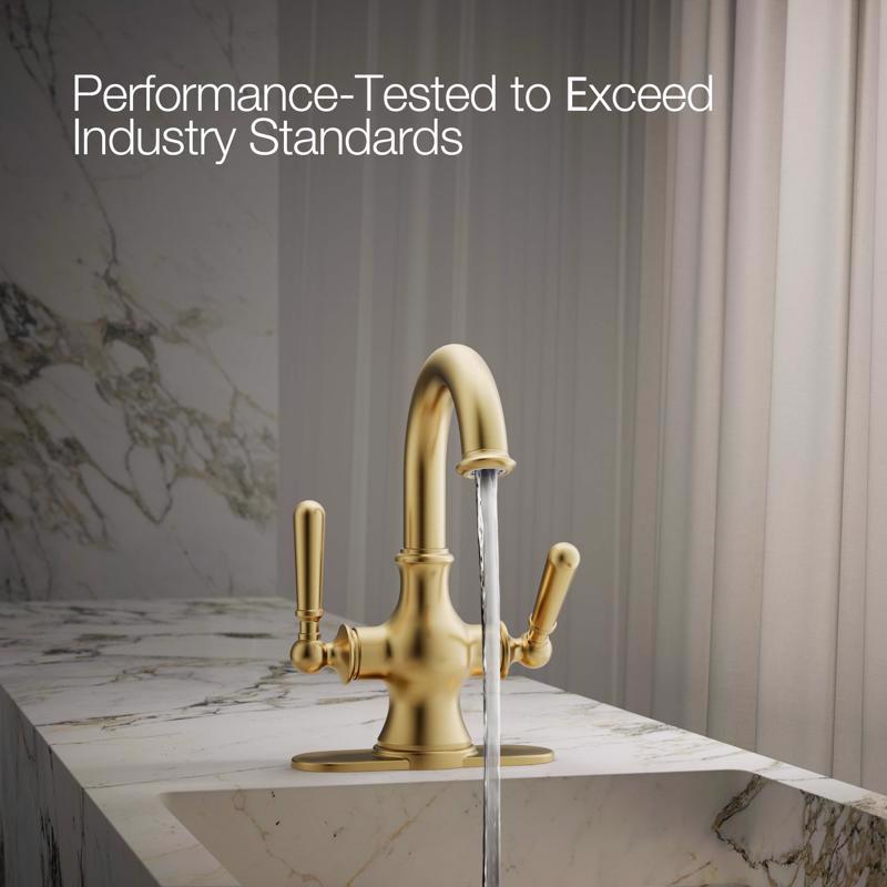 Kohler Facile Brass Traditional Centerset Bathroom Sink Faucet 4 in.
