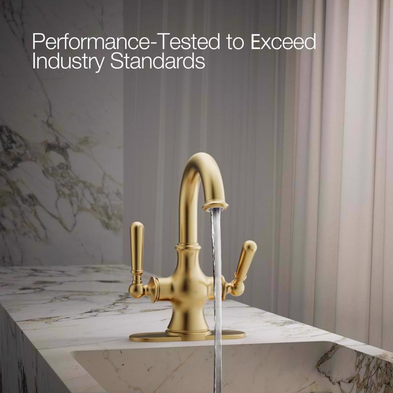 Kohler Facile Brass Traditional Centerset Bathroom Sink Faucet 4 in.