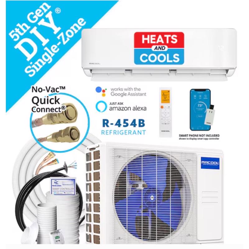 MRCOOL DIY 5th Gen E Star 1 Zone 12000 BTU 23.5 SEER Ductless Mini Split Heat Pump