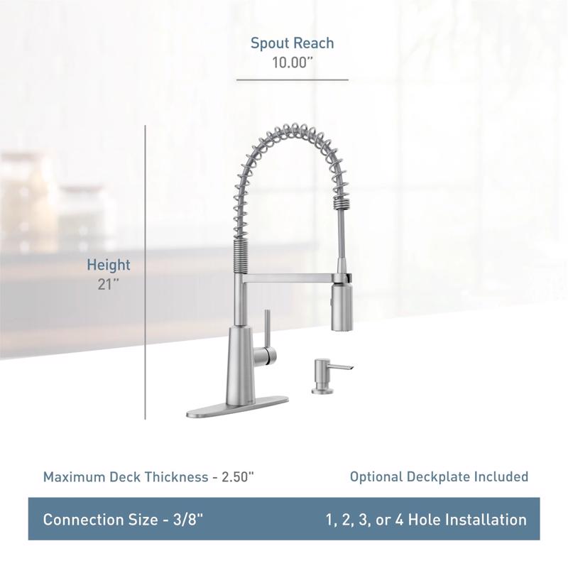 Moen Nori One Handle Stainless Steel Pull-Down Kitchen Faucet