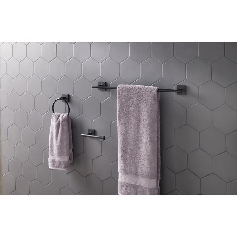 OakBrook Matte Black Black Zinc Bath Accessory Set