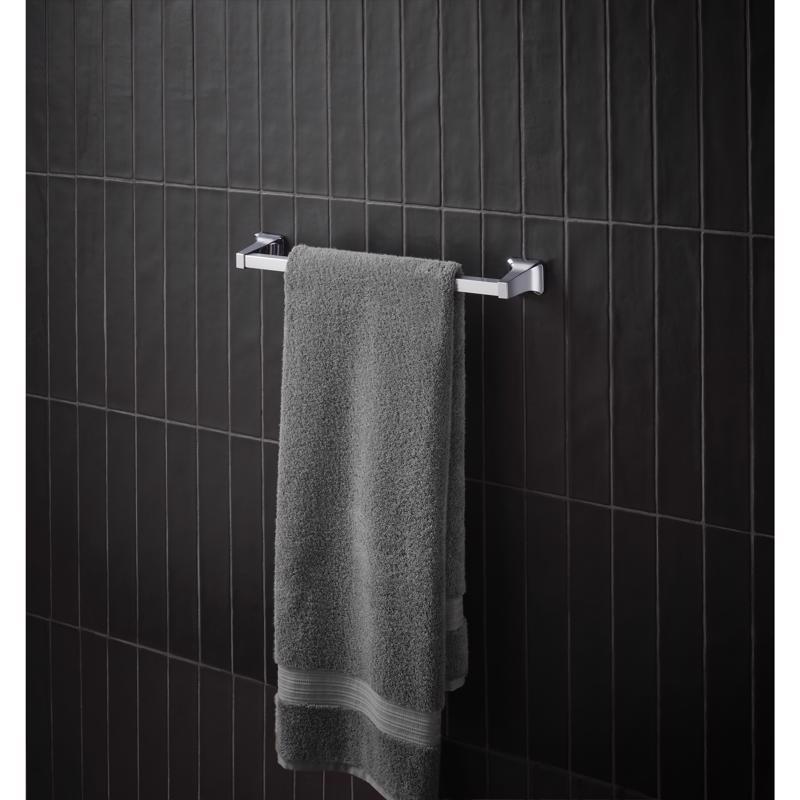 OakBrook Collection Chrome Towel Bar 18 in. L Die Cast Zinc