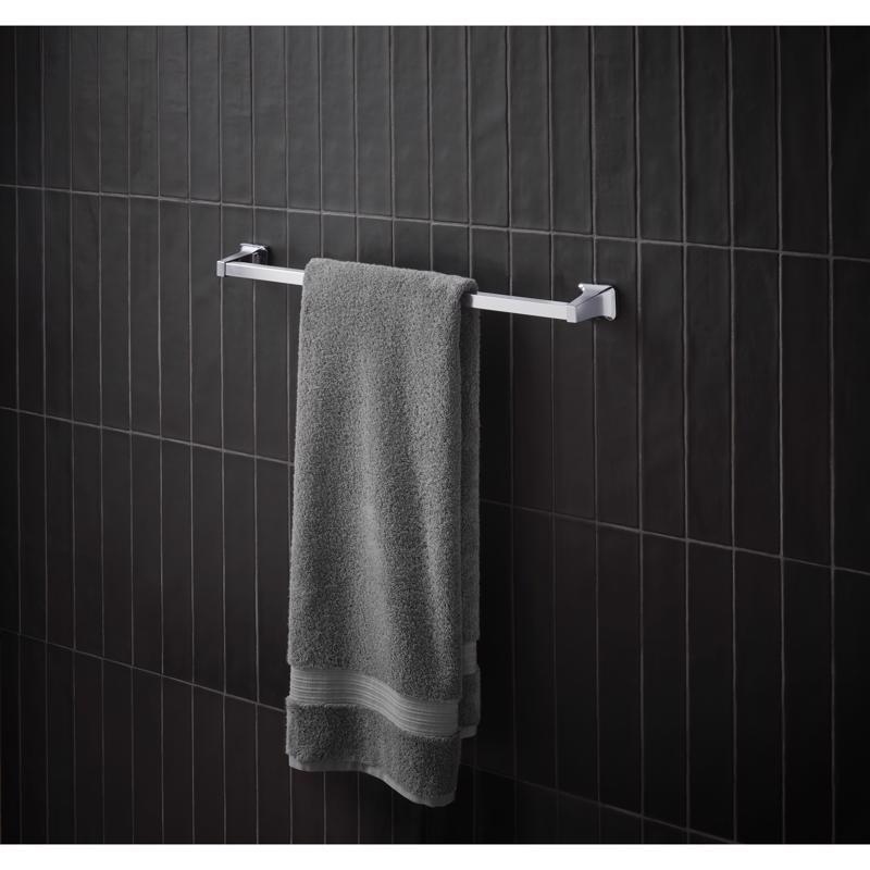 OakBrook Collection Chrome Towel Bar 24 in. L Die Cast Zinc
