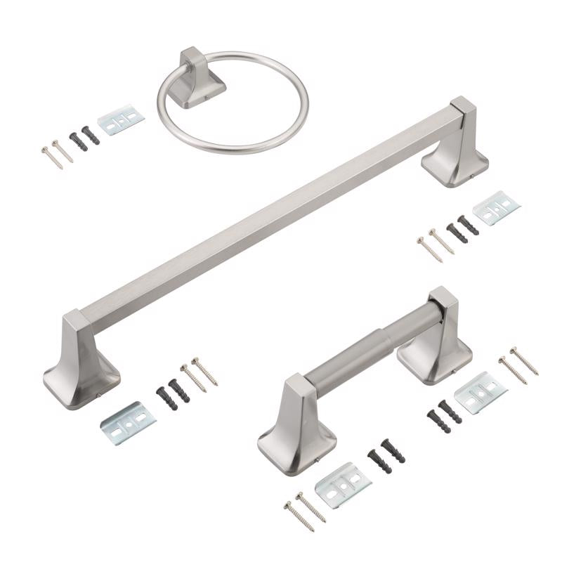 OakBrook Brushed Nickel Die Cast Zinc Bath Hardware Set