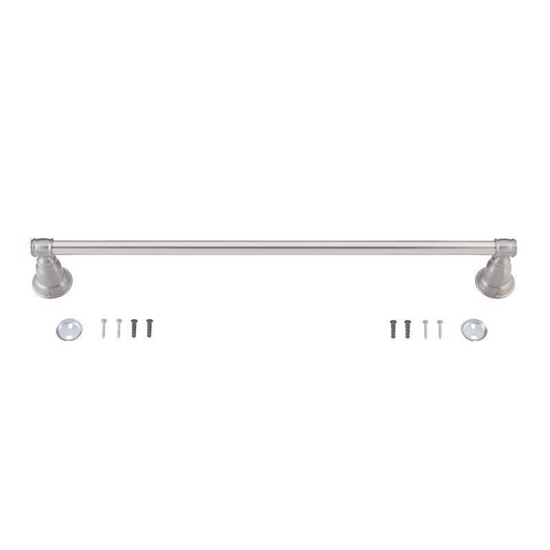 OakBrook Collection Traditional Brushed Nickel Towel Bar 24 in. L Die Cast Zinc