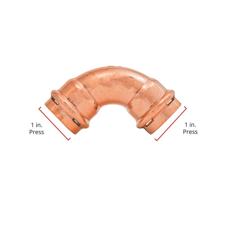 QuickFitting 1 in. Press in. Press in. Copper 90 Degree Elbow