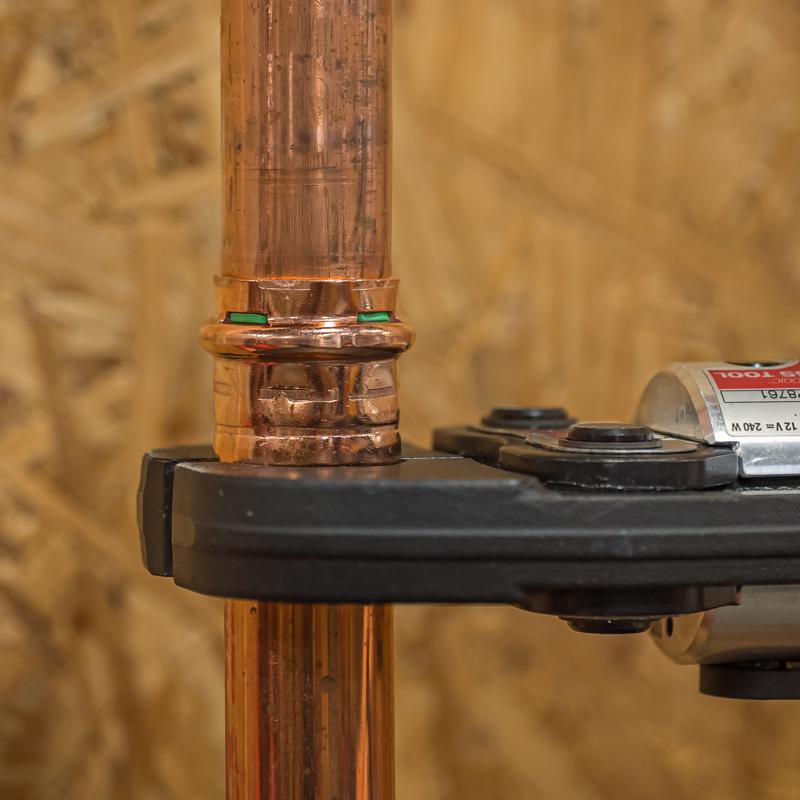 QuickFitting 1 in. Press in. Press in. Copper Coupling with Stop