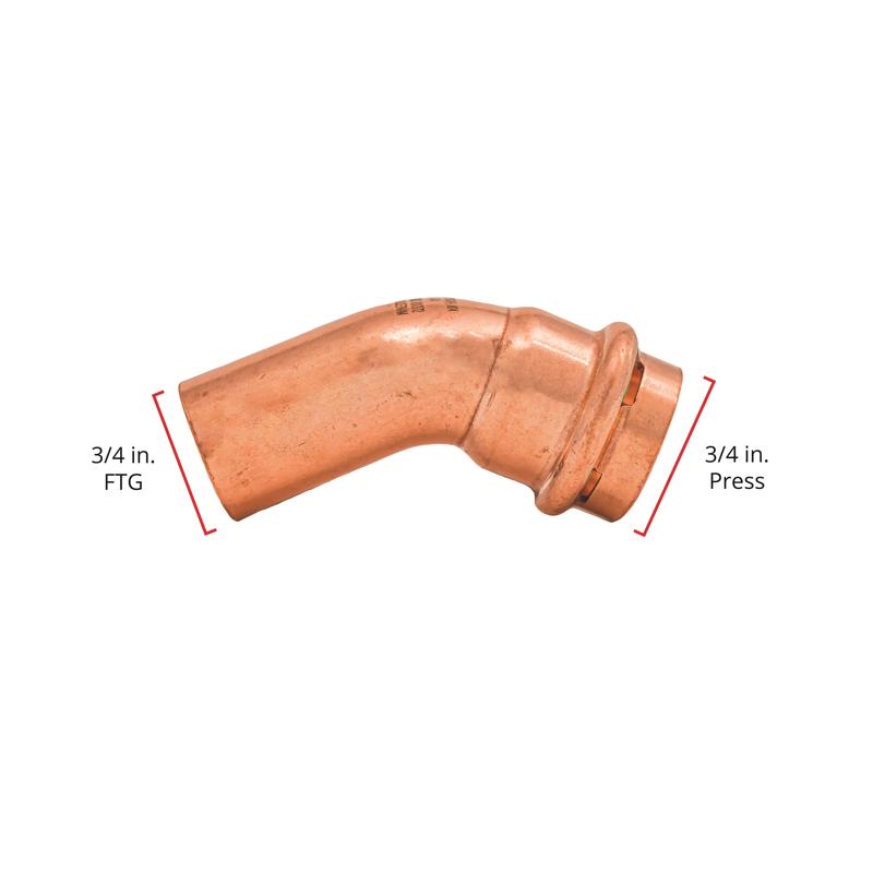 QuickFitting 3/4 in. Press in. FTG in. Copper 45 Degree Street Elbow