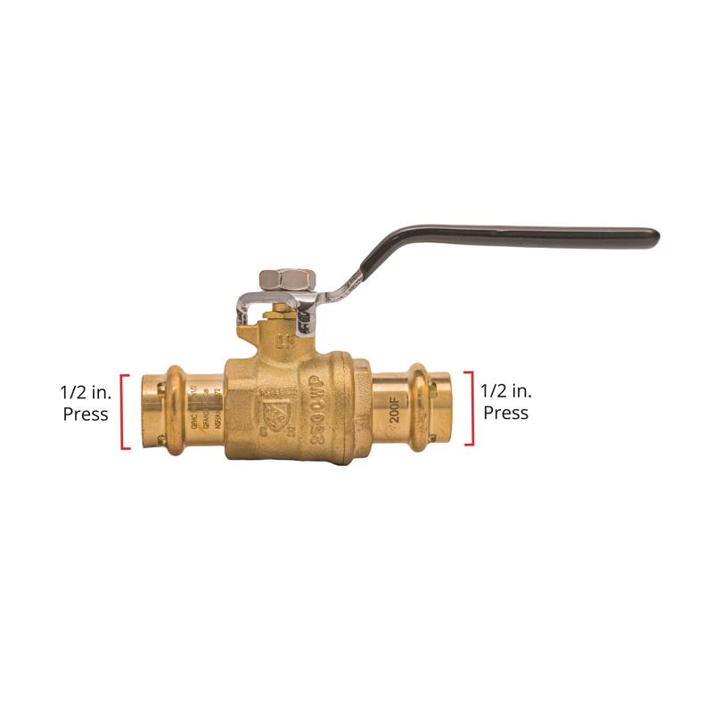 QuickFitting 1/2 in. Brass Press Ball Valve