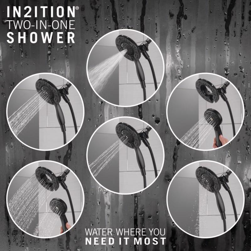 Delta Matte Black 6 settings Showerhead Combo 1.75 gpm