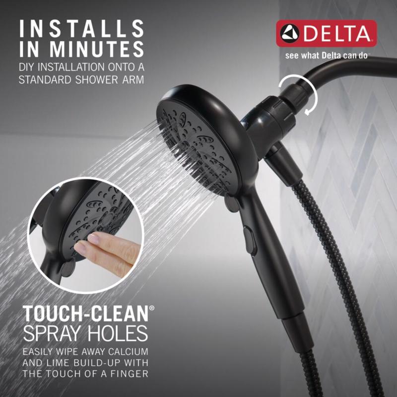 Delta Matte Black 6 settings Handheld Showerhead 1.75 gpm