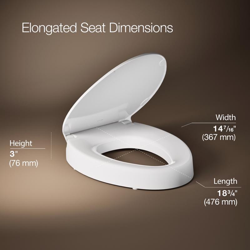 Kohler Hyten Slow Close Elongated White Plastic Toilet Seat