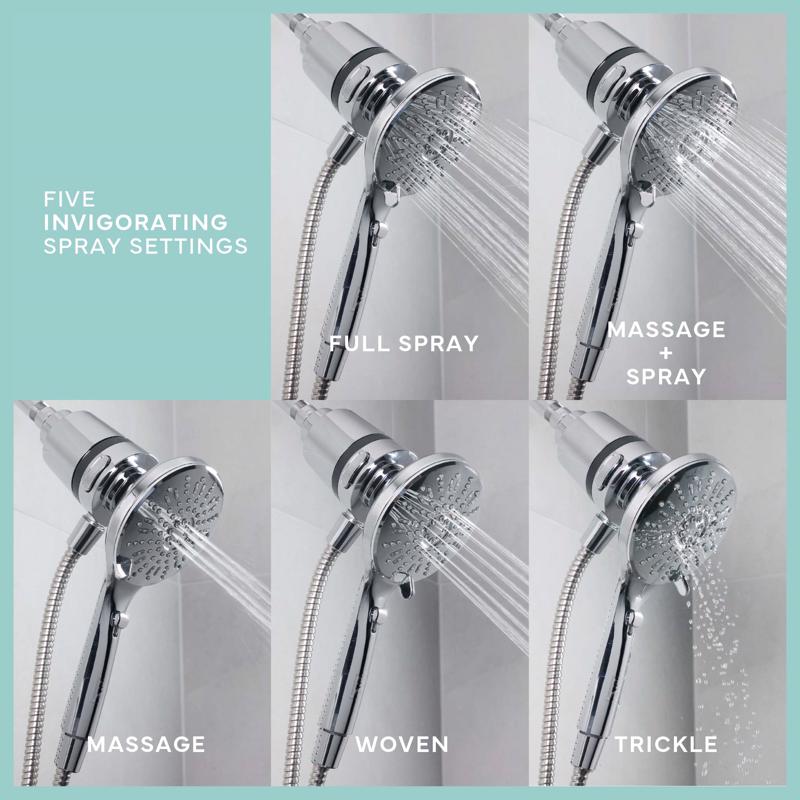 Danco Seventy Chrome 5 settings Handheld Showerhead 1.8 gpm