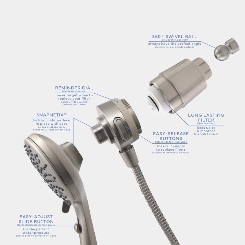 Danco Seventy Brushed Nickel 5 settings Handheld Showerhead 1.8 gpm