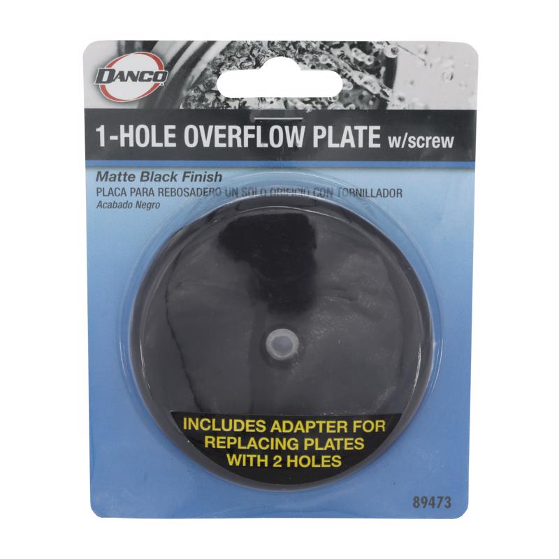 Danco 3 in. Matte Black Round Plastic Overflow Plate