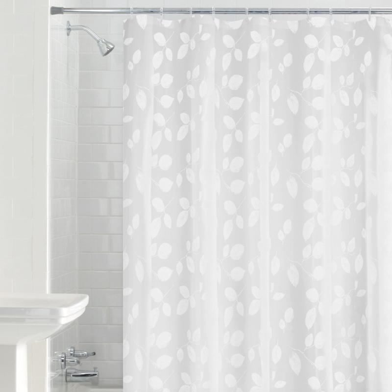 Zenna Home 72 in. H X 70 in. W White Just Leaves Shower Curtain PEVA