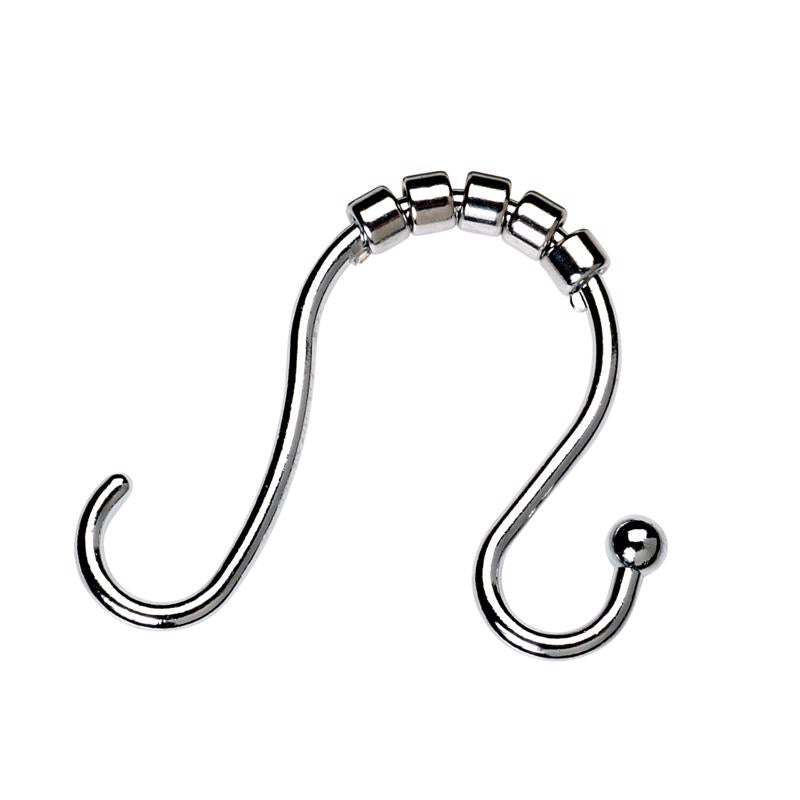 Zenna Home Chrome Silver Metal Shower Hooks 12 pk
