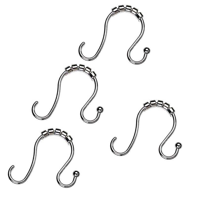 Zenna Home Chrome Silver Metal Shower Hooks 12 pk