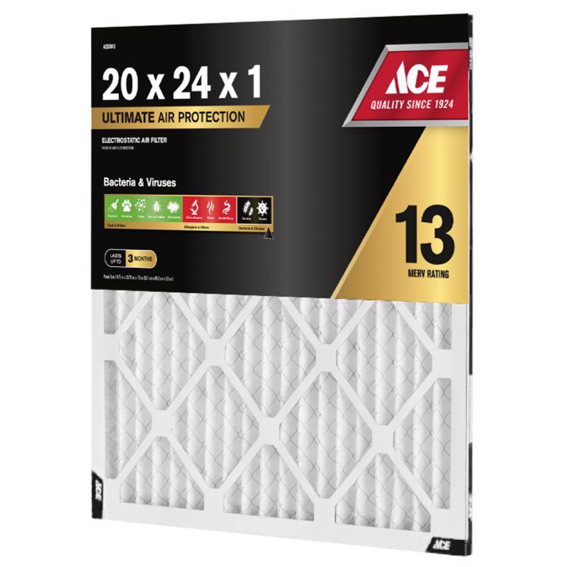 Ace 20 in. W X 24 in. H X 1 in. Polypropylene 13 MERV Pleated Air Filter 1 pk