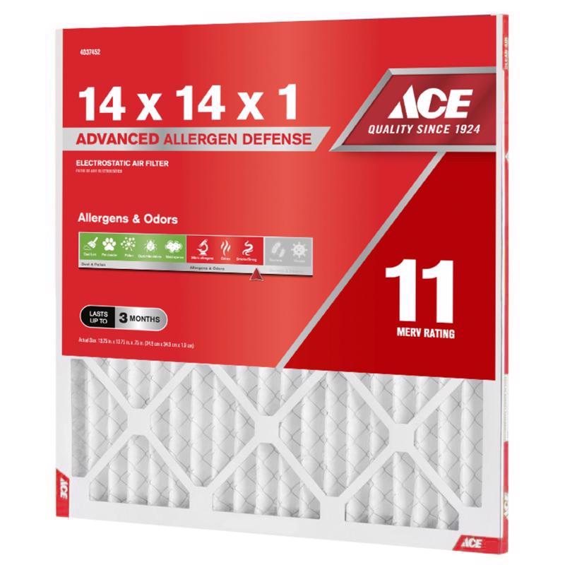 Ace 14 in. W X 14 in. H X 1 in. Polypropylene 11 MERV Pleated Air Filter 1 pk