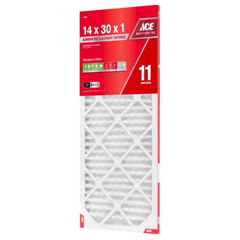 Ace 14 in. W X 30 in. H X 1 in. Polypropylene 11 MERV Pleated Air Filter 1 pk