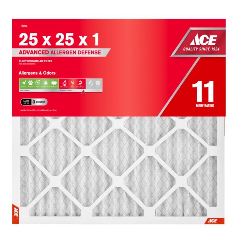 Ace 25 in. W X 25 in. H X 1 in. Polypropylene 11 MERV Pleated Air Filter 1 pk