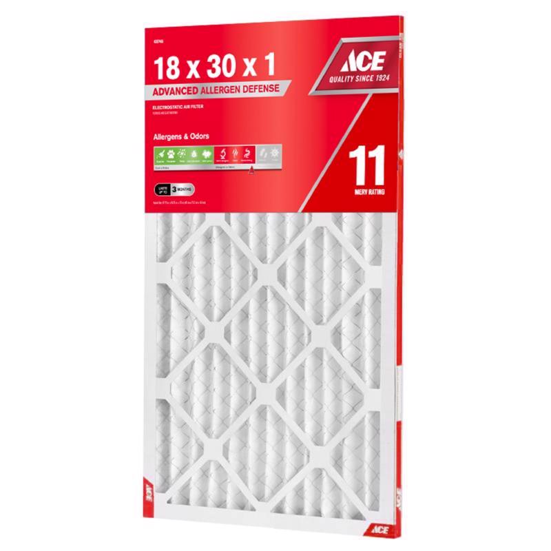 Ace 18 in. W X 30 in. H X 1 in. Polypropylene 11 MERV Pleated Air Filter 1 pk