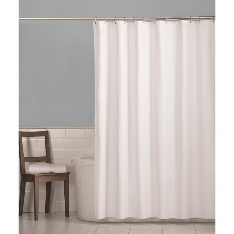 Zenna Home 72 in. H X 70 in. W White Shower Curtain Fabric