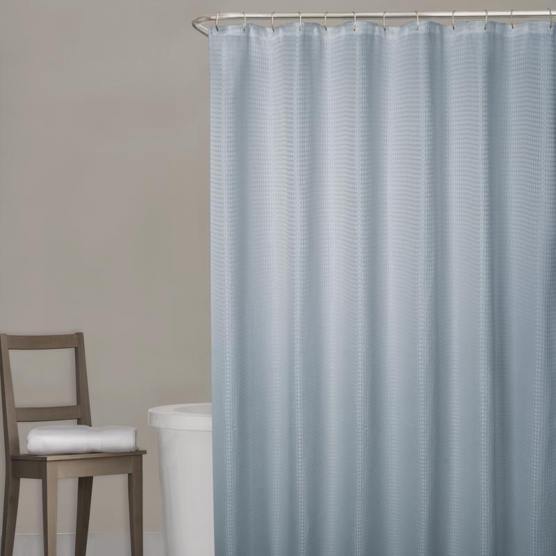 Zenna Home 72 in. H X 70 in. W Blue Shower Curtain Fabric