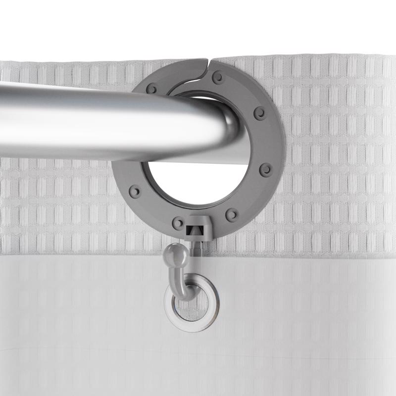 Zenna Home 74 in. H X 71 in. W White Shower Curtain Cotton
