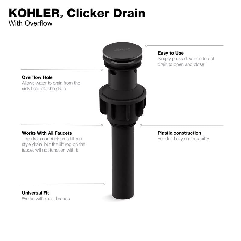 Kohler 1-1/4 in. D Plastic Lavatory Sink Drain
