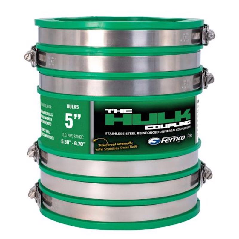Hulk Fernco 5 in. Push X 5 in. D Push PVC 8 in. Coupling 1 pk