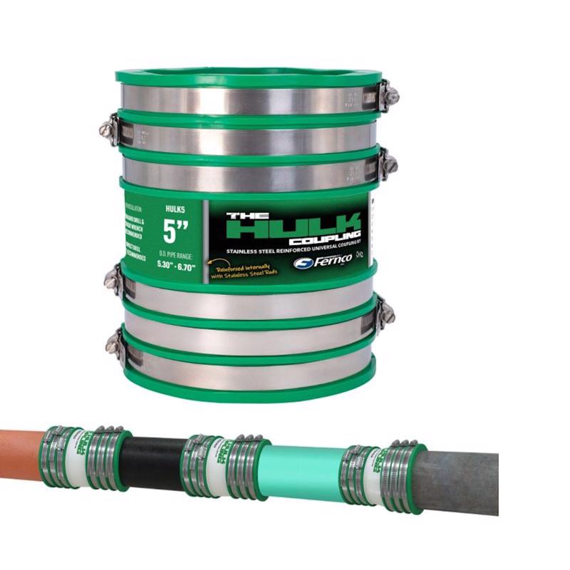 Hulk Fernco 5 in. Push X 5 in. D Push PVC 8 in. Coupling 1 pk