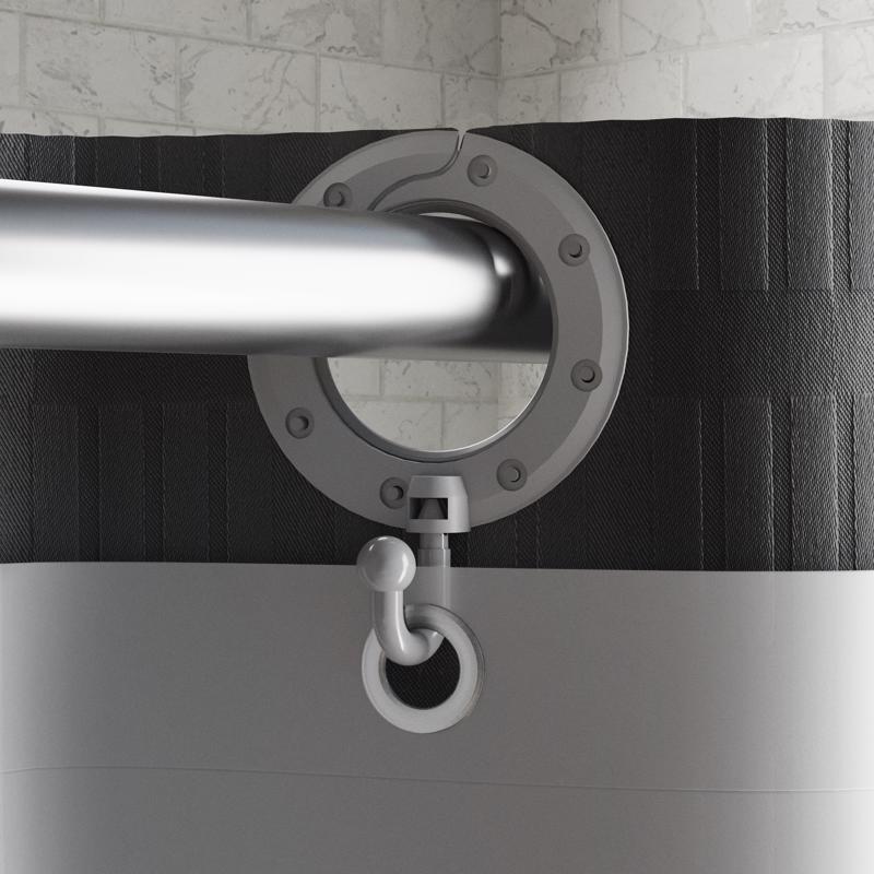 Zenna Home 74 in. H Black Shower Curtain Fabric