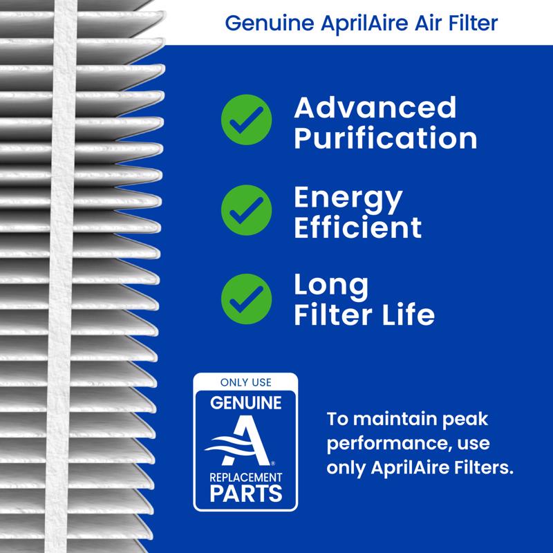AprilAire 20 in. W X 20 in. H X 4 in. Synthetic Fiber 13 MERV Pleated Air Cleaner Cabinet Air Filter