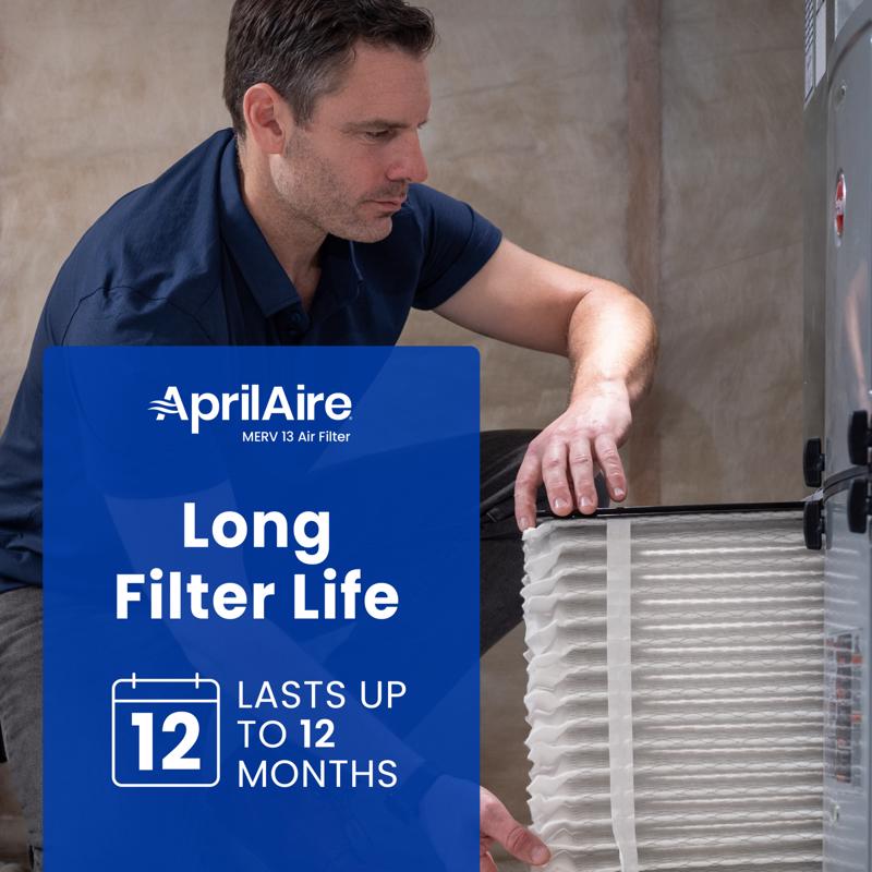 AprilAire 20 in. W X 20 in. H X 4 in. Synthetic Fiber 13 MERV Pleated Air Cleaner Cabinet Air Filter