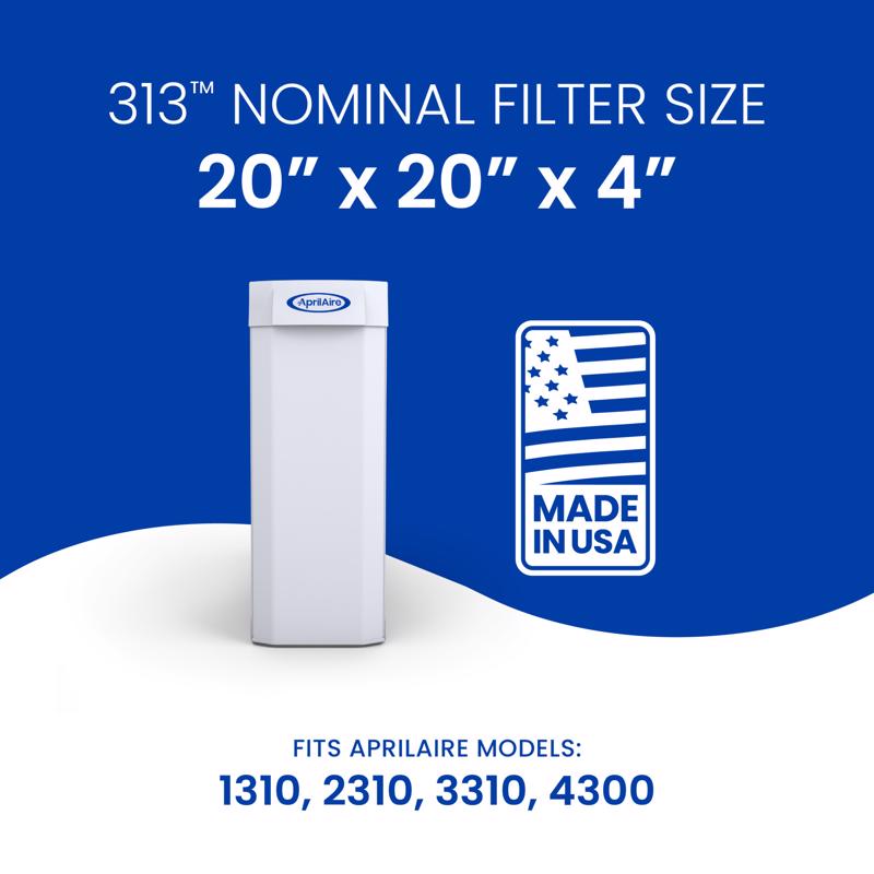 AprilAire 20 in. W X 20 in. H X 4 in. Synthetic Fiber 13 MERV Pleated Air Cleaner Cabinet Air Filter