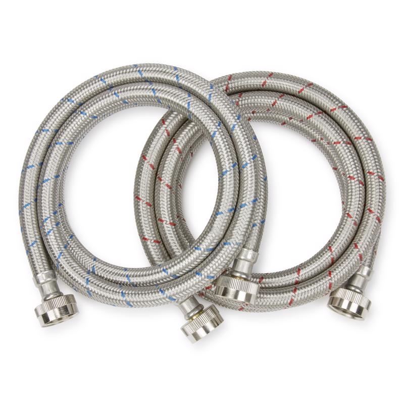 Plumb Pak 3/4 in. FHT each X 3/4 in. D FHT 6 ft. Braided Stainless Steel Washing Machine Supply Line