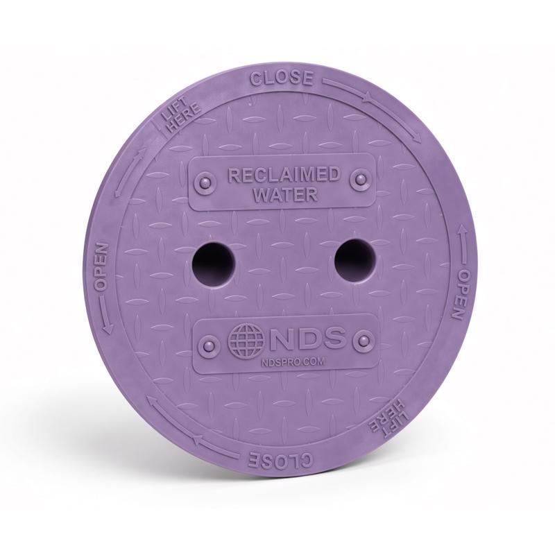 NDS 7 in. W X 7 in. D X 1.1 in. H Round Valve Box Cover Purple