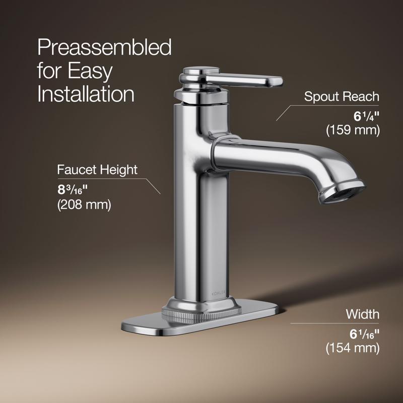 Kohler Modern Single-Handle Polished Chrome Faucet and Bath Hardware Kit
