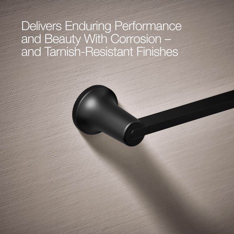 Kohler Sivaro Modern 8 Inch Widespread Matte Black Faucet and Bath Hardware Kit