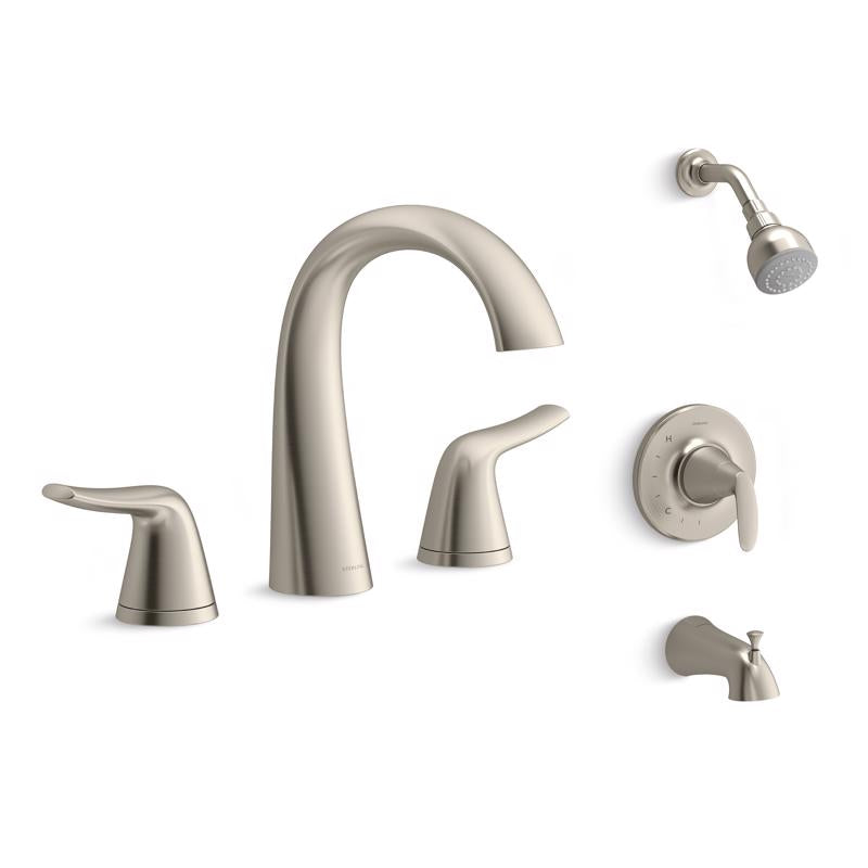 Sterling Endusk 8 Inch Widespread Brushed Nickel Faucet with Tub Shower Faucet