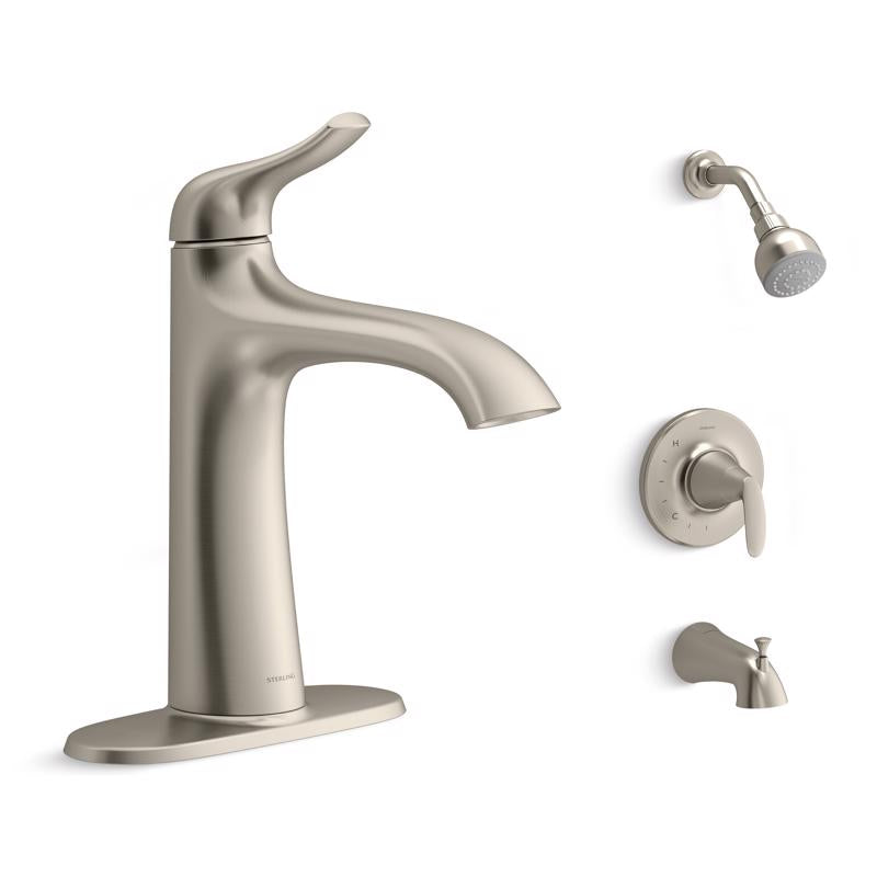 Sterling Endusk Single-Handle Brushed Nickel Faucet with Tub Shower Faucet