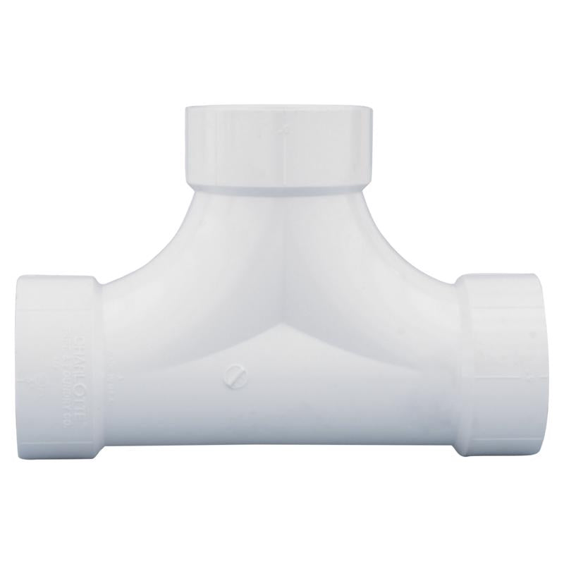 Charlotte Pipe 4 in. Hub X 4 in. D Hub PVC 2-Way Cleanout Tee 1 pk