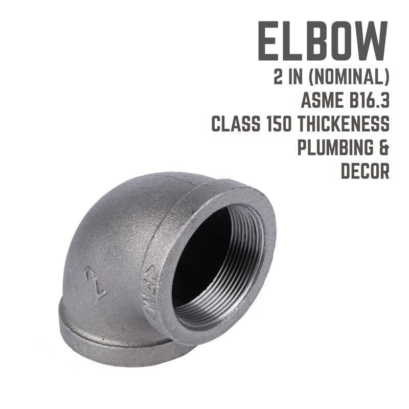 STZ Industries 2 in. FIP each X 2 in. D FIP Black Malleable Iron 90 Degree Elbow