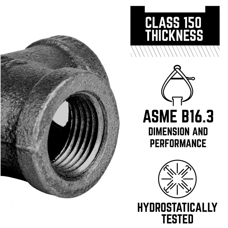 STZ Industries 2 in. MIP each X 1 in. D Black Malleable Iron Hex Bushing
