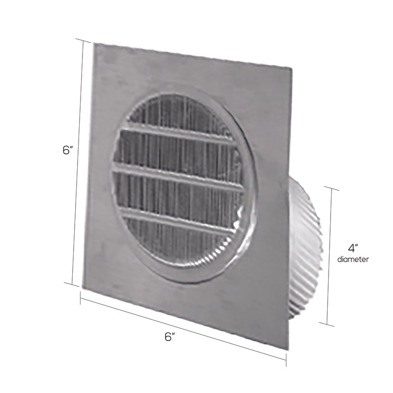 Deflect-O 4 in. W X 4 in. L Silver Aluminum Eave Vent