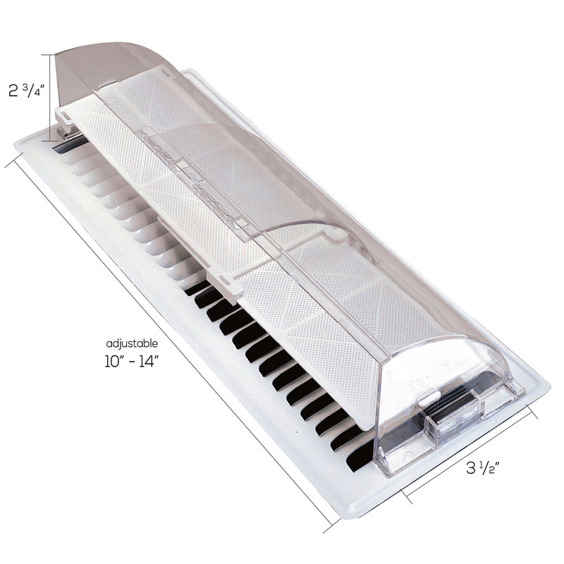 Deflect-O Jordan 4 in. H X 9-1/5 in. W 1-Way Clear Plastic Air Deflector